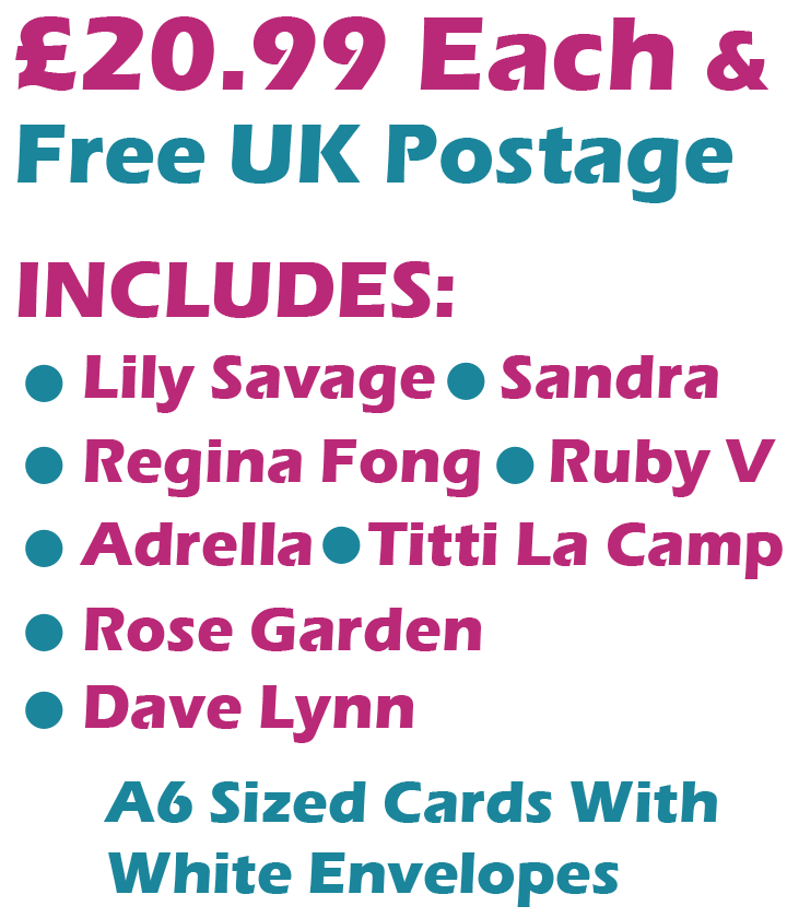 Drag Icons 8 Card Set Includes Lily Savage, Regina Fong, Sandra, Ruby Venezuela, Adrella, Dave Lynn, Titti La Camp, Rose Garden Cards £20.99